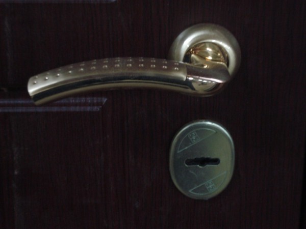 Ручка и накладка хром на металлическую дверь