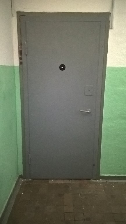 Стальная дверь на площадку у лифта
